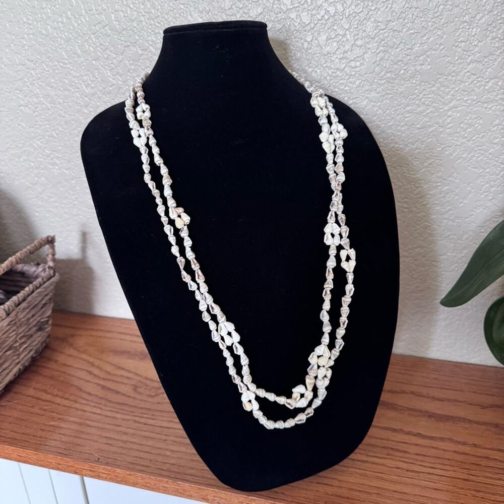 Hawaiian Sea Shell Lei Ritual Necklace Light Color Lot of 2